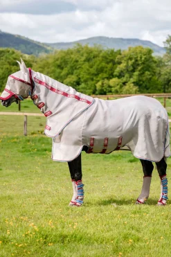 New horseware Rambo Plus fluemaske OatmealBrown/Red