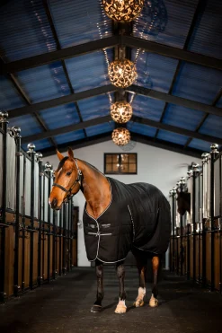 New horseware Rambo stalldekken, 400g Black/Black&Silver