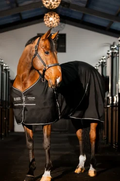Sale horseware Rambo Stalldekken med mikrofiberfôr, 0g Black/Black&Silver72_6'0"