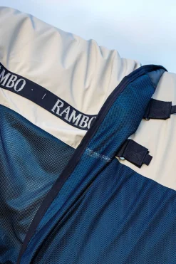 Discount horseware Rambo Summer Series utedekken med liner og avtakbar nakkedel, 100g Navy/Grey