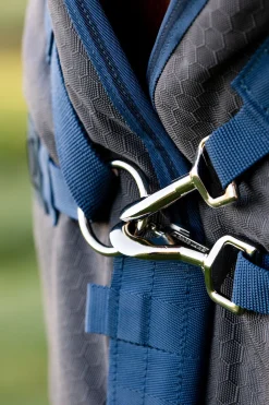 New horseware Rhino Plus HexSTOP Vari-Layer Beitedekken, 100g Grey/Indigo&Navy