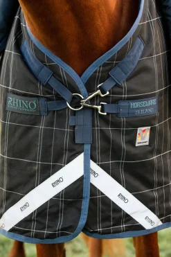 Clearance horseware Rhino Refletech Plus Vari-Layer utedekken inkl. avtakbar hals, 250 gram Midnightdarkblue/Indigoblue
