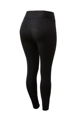 horze Active helforsterket vinterridetights med silikon, dame Black