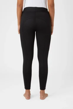 horze Active helforsterket vinterridetights med silikon, dame Black
