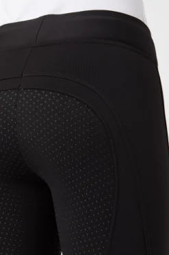 horze Active helforsterket vinterridetights med silikon, dame Black