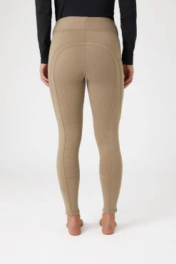 Discount horze Active helforsterkede ridetights til vinteren med fullgrip og telefonlomme DesertTaupeBeige