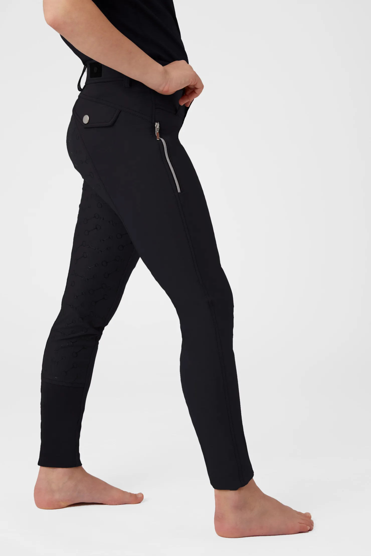 Clearance horze Andrea helforsterkede ridebukser med høyt liv, barn DarkNavy