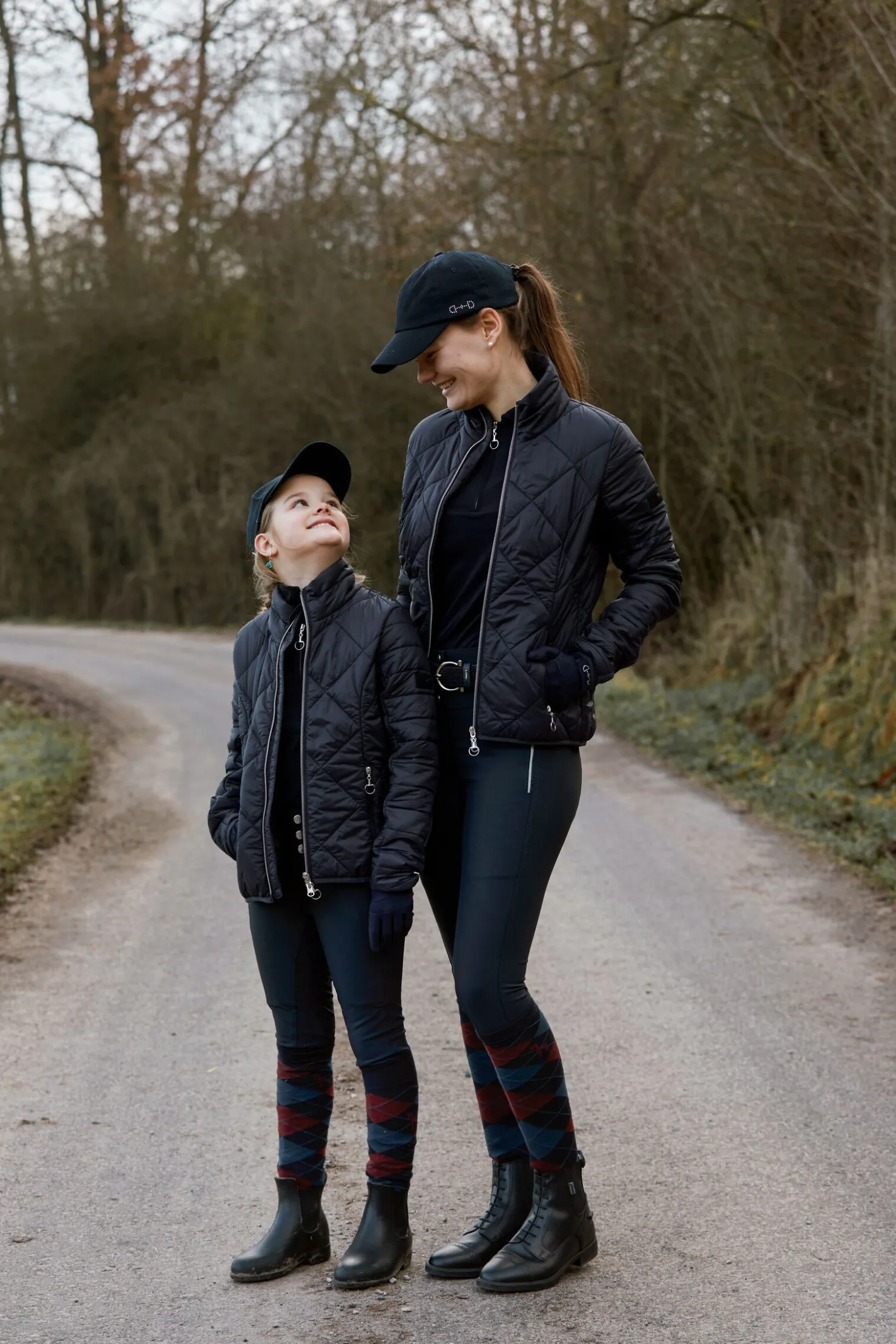 Clearance horze Andrea helforsterkede ridebukser med høyt liv, barn DarkNavy