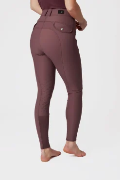 Hot horze Andrea kneforsterket ridebukse med silikon og høyt liv BurgundyRedMahogany