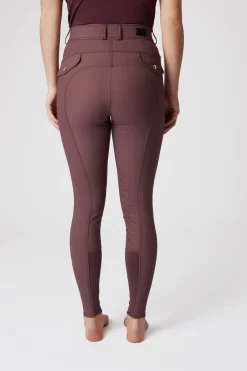 Hot horze Andrea kneforsterket ridebukse med silikon og høyt liv BurgundyRedMahogany