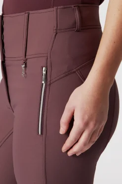 Hot horze Andrea kneforsterket ridebukse med silikon og høyt liv BurgundyRedMahogany
