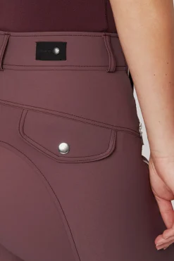 Hot horze Andrea kneforsterket ridebukse med silikon og høyt liv BurgundyRedMahogany