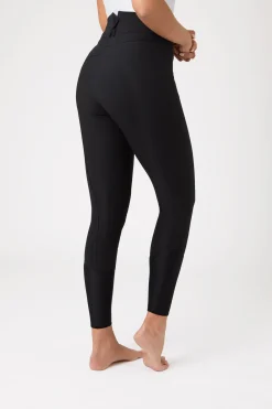 Best horze Angelina kneforsterket ridebukse, lett, stretch, lær, dame Black