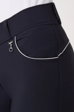 Outlet horze Aubrey ridebukse med høyt liv og helforsterket med silikon, dame DarkNavy