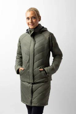 Clearance horze Aurora fôret parkas ridejakke med avtakbar skjorte til dame BeetleGreen