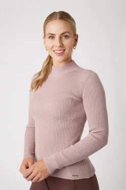 Clearance horze Ava ribbestrikket pullover til dame WoodRose