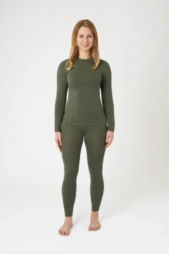 Online horze Bamboo undertøy-sett til dame KhakiGr&oslash;nn