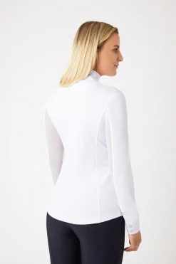Hot horze Blaire langermet teknisk stevneskjorte til dame LSF 30+ White/DarkNavy