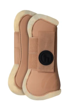 Clearance horze Caliber senebelegg med teddyfôr BiscuitBrown