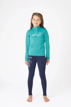 Clearance horze Cosma funksjonell langermet genser til barn GreenBlueSlate