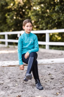 Clearance horze Cosma funksjonell langermet genser til barn GreenBlueSlate