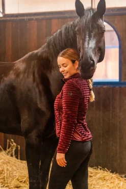 Sale horze Della stripete ridejakke i fleece til dame PortRoyale