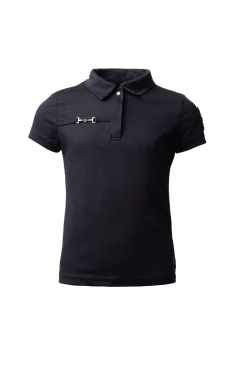 Discount horze Denise funksjonell kortermet poloskjorte, barn DarkNavy