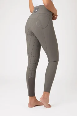 Hot horze Desiree helforsterket ridebukse, silikon, høyt liv, dame CastleRockDarkDrey