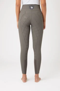 Hot horze Desiree helforsterket ridebukse, silikon, høyt liv, dame CastleRockDarkDrey