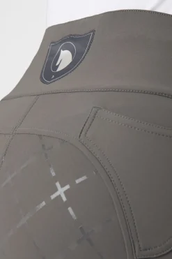 Hot horze Desiree helforsterket ridebukse, silikon, høyt liv, dame CastleRockDarkDrey