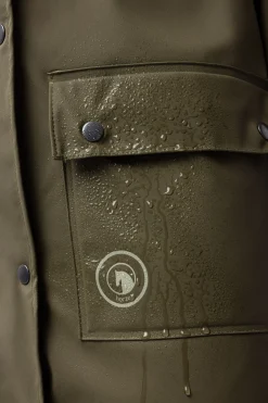 Online horze Elise regnjakke med fôret innside Olivegreen