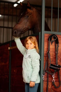 Hot horze Elsa Barne fleece-ridejakke Mistgreen