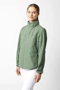 Hot horze Fiora tynn, vanntett ridejakke til dame Seaspraygreen