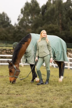 Hot horze Fiora tynn, vanntett ridejakke til dame Seaspraygreen