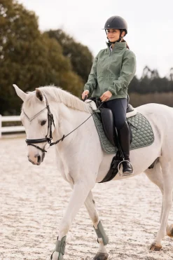 Hot horze Fiora tynn, vanntett ridejakke til dame Seaspraygreen