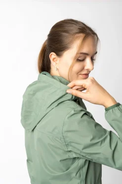 Hot horze Fiora tynn, vanntett ridejakke til dame Seaspraygreen