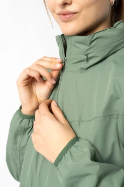 Hot horze Fiora tynn, vanntett ridejakke til dame Seaspraygreen