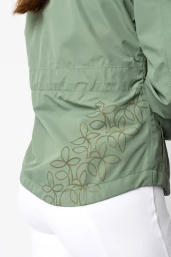 Hot horze Fiora tynn, vanntett ridejakke til dame Seaspraygreen