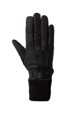 Sale horze fleecefôrede hansker i PU lær Black