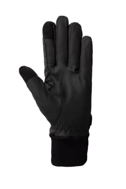 Sale horze fleecefôrede hansker i PU lær Black