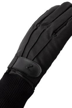 Sale horze fleecefôrede hansker i PU lær Black