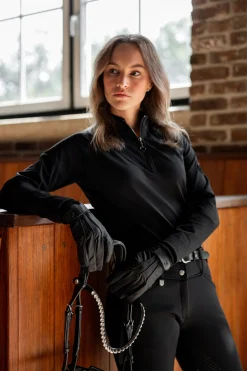 Sale horze fleecefôrede hansker i PU lær Black