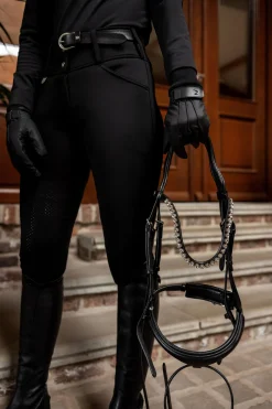 Sale horze fleecefôrede hansker i PU lær Black