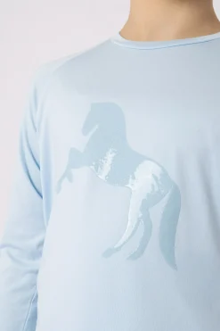 New horze Flora funksjonell langermet genser til barn IceWater