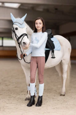 New horze Flora funksjonell langermet genser til barn IceWater