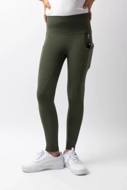 Clearance horze Gillian kompressjonstights, helforsterket, barn KhakiGr&oslash;nn