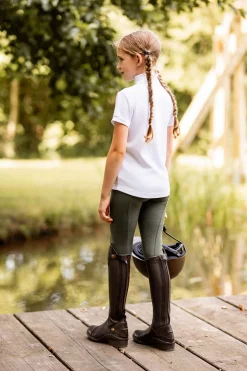 Clearance horze Gillian kompressjonstights, helforsterket, barn KhakiGr&oslash;nn