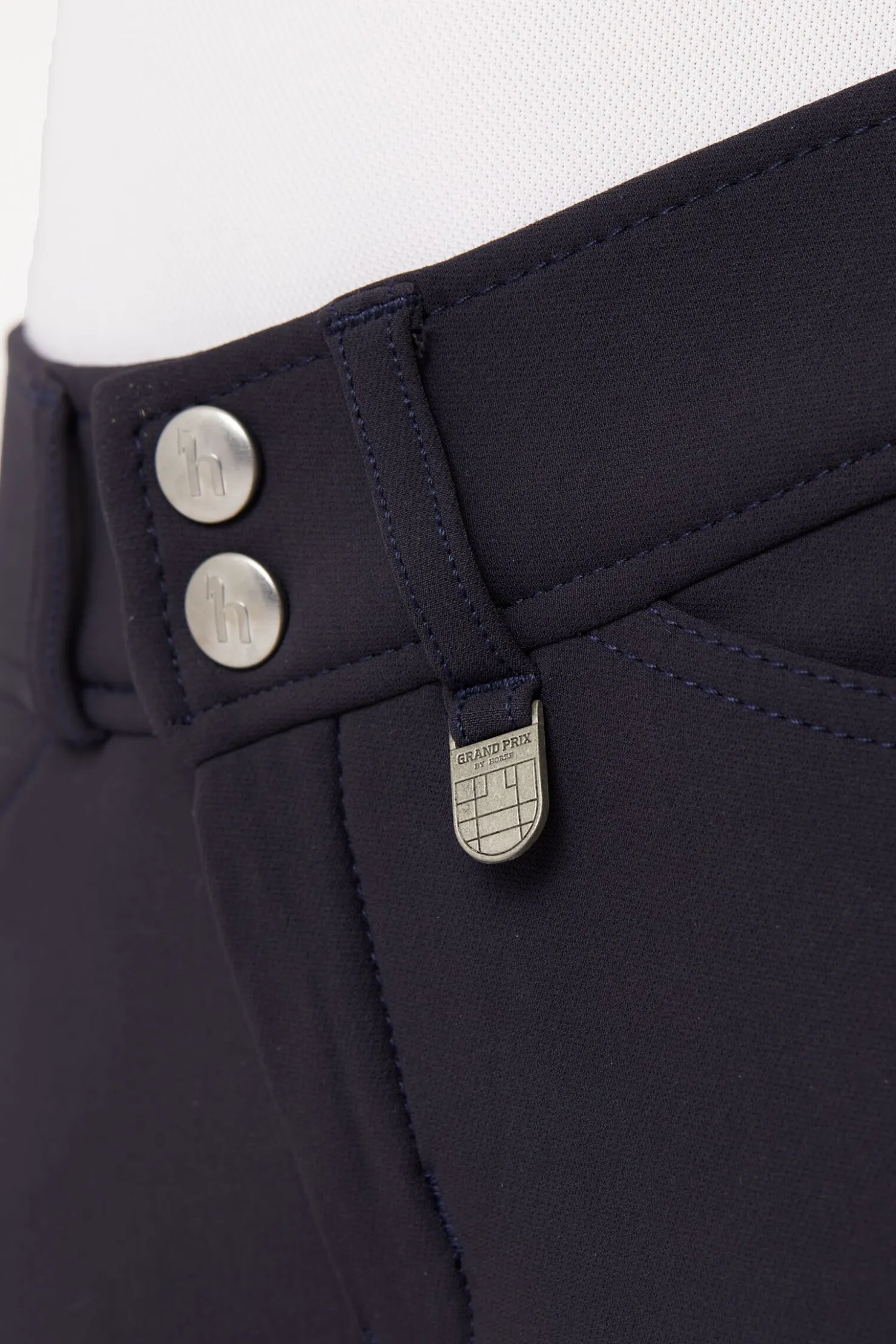 Discount horze Grand Prix helforsterket ridebukse med silikongrep, barn PeacoatDarkBlue