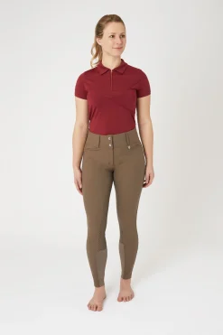 Best horze Grand Prix II helforsterkede ridebukser til dame IronGreyBrown