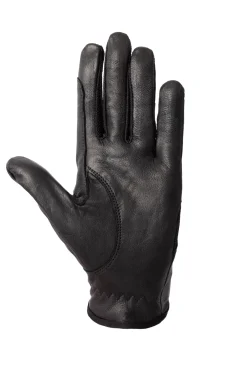 Discount horze hansker med lær og netting, dame Black